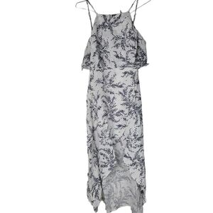 Elizabeth Crosby White Patterned Stella High Low Dress Size Small